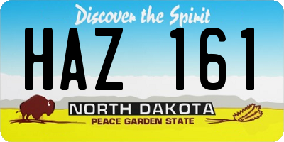 ND license plate HAZ161