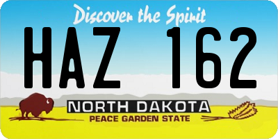 ND license plate HAZ162