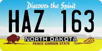 ND license plate HAZ163