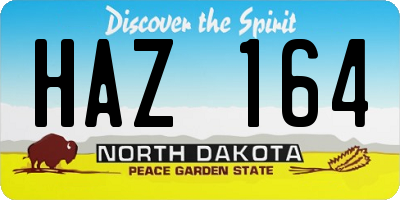 ND license plate HAZ164