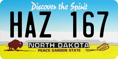 ND license plate HAZ167