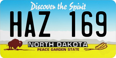 ND license plate HAZ169