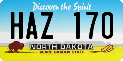 ND license plate HAZ170