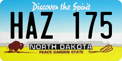 ND license plate HAZ175