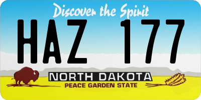 ND license plate HAZ177