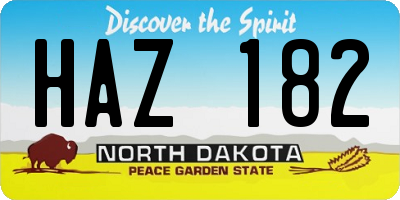 ND license plate HAZ182