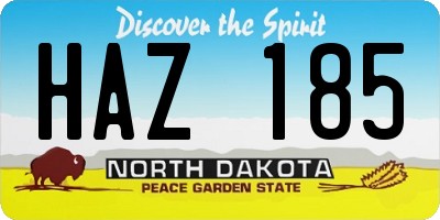 ND license plate HAZ185