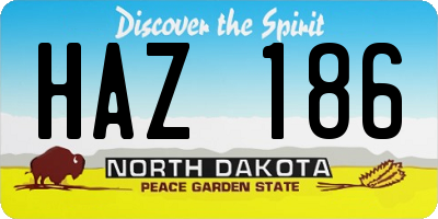 ND license plate HAZ186