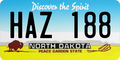 ND license plate HAZ188