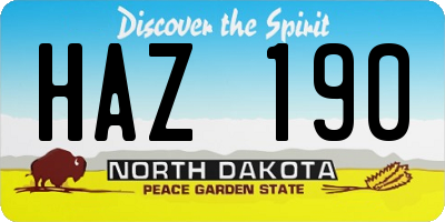 ND license plate HAZ190