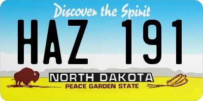 ND license plate HAZ191