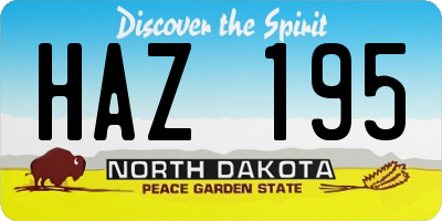 ND license plate HAZ195