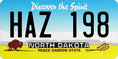 ND license plate HAZ198