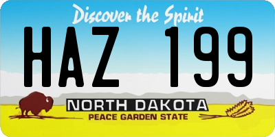 ND license plate HAZ199