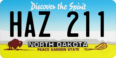 ND license plate HAZ211