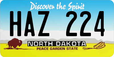 ND license plate HAZ224