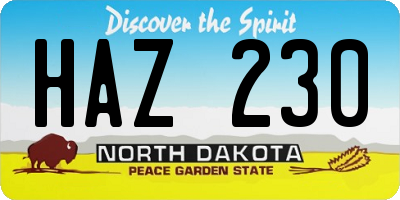 ND license plate HAZ230