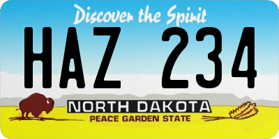 ND license plate HAZ234