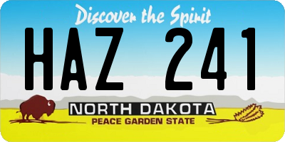 ND license plate HAZ241
