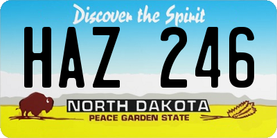 ND license plate HAZ246
