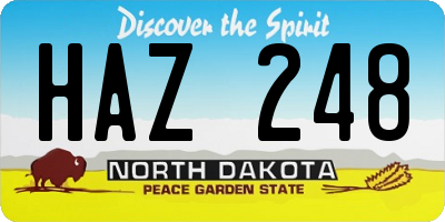 ND license plate HAZ248