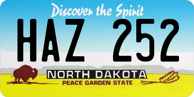 ND license plate HAZ252