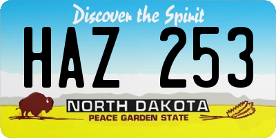 ND license plate HAZ253
