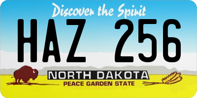 ND license plate HAZ256