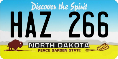 ND license plate HAZ266