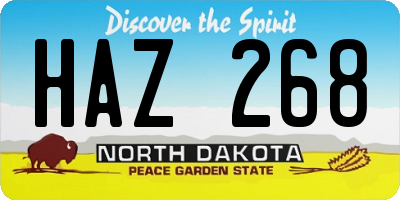 ND license plate HAZ268