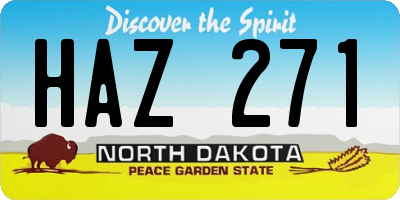 ND license plate HAZ271