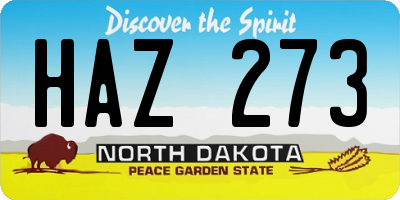 ND license plate HAZ273