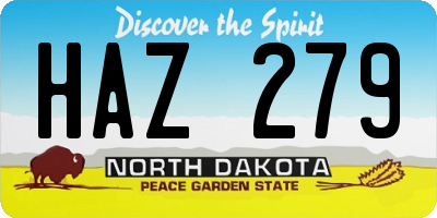 ND license plate HAZ279