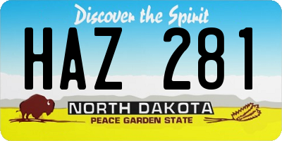 ND license plate HAZ281