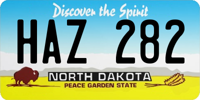 ND license plate HAZ282