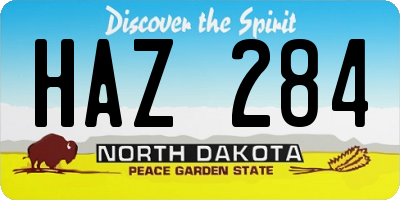 ND license plate HAZ284