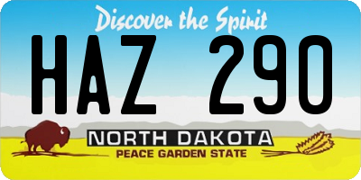 ND license plate HAZ290
