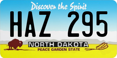 ND license plate HAZ295