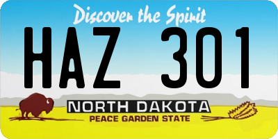 ND license plate HAZ301