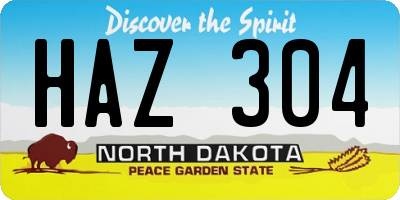 ND license plate HAZ304