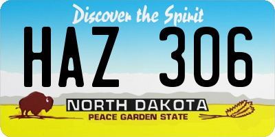 ND license plate HAZ306