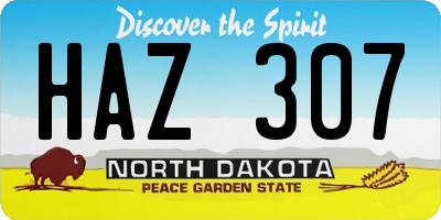 ND license plate HAZ307