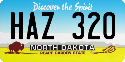 ND license plate HAZ320