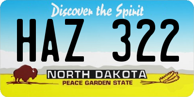 ND license plate HAZ322