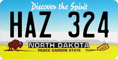 ND license plate HAZ324