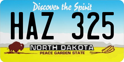 ND license plate HAZ325