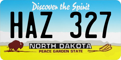 ND license plate HAZ327