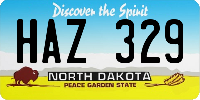 ND license plate HAZ329