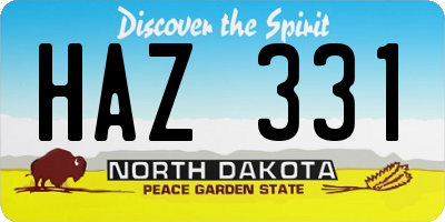 ND license plate HAZ331