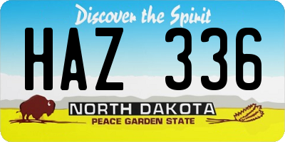 ND license plate HAZ336